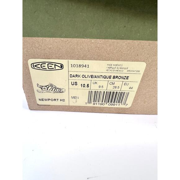 Keen Men's Size 10.5  Newport H2 Dark Olive Antique Bronze NEW IN. BOX - Picture 16 of 16
